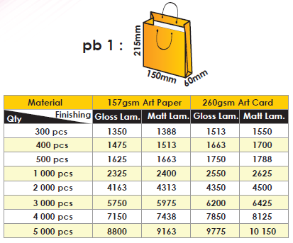 Full colour offset calendar and paper bag