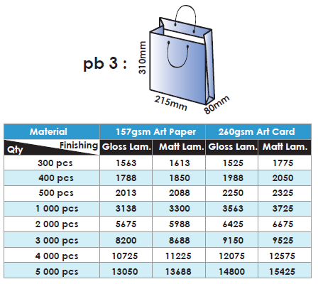 Full colour offset calendar and paper bag