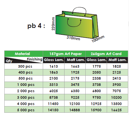 Full colour offset calendar and paper bag